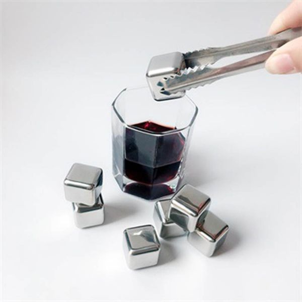 

stainless steel ice cube whiskey metal cubes red wine stones ice cooler cubes for beer bar household wedding party