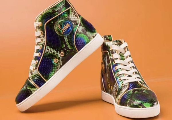

Chri tian red bottom louboutin cl red bottom de igner men tra neaker fa hion walking dre wedding ca ual lace up lei ure hoe w1