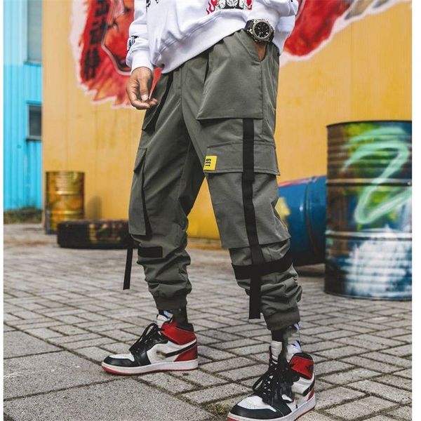 

men patchwork hop pants harem cargo hip japanese pants joggers streetwear man men designer casual sweatpants harajuku uvwrq, Black