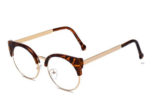 

luxury-women brand designer cat's eye glasses half frame cat eye glasses women eyeglasses frames grau f15010, Black