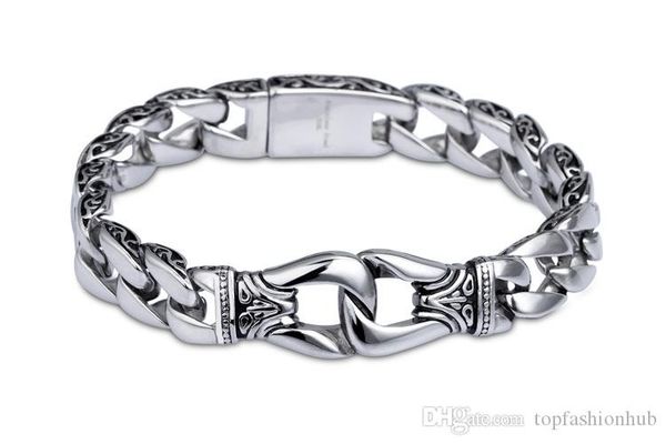 

stainless steel accessories wholesale antique bracelet men's wholesale new european and american style titanium steel bracelet, Black