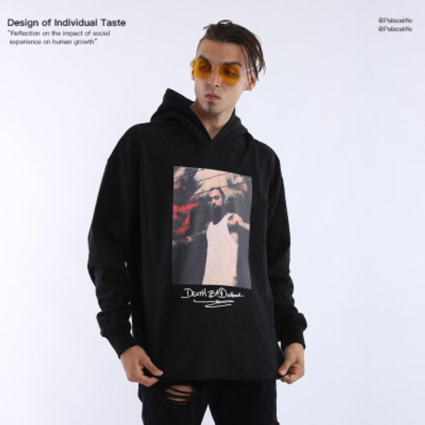 

mens designer hoodies fashion letter v pullover luxury figure pattern mens clothes trendy streetwear for hip hop 2 colors for handsome, Black