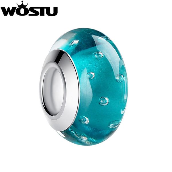 

пузырь top качества light blue murano стеклянных бусин fit оригинал wost серебряный браслет подвеска европейские ювелирные изделия zbb6360, Blue;slivery