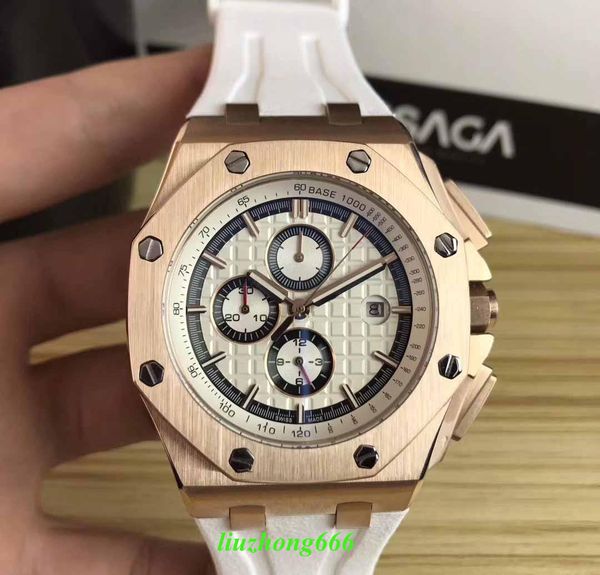 

Luxury Royal Brand Offshore Gold Black Stainless Steels Automatic Mechanical Rubber Strap Sport Men Mens Watch Watches