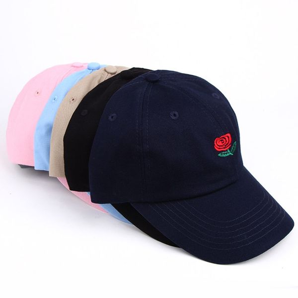 

newfashion dad hat flower rose embroidered curved brim baseball cap visor, Black;white