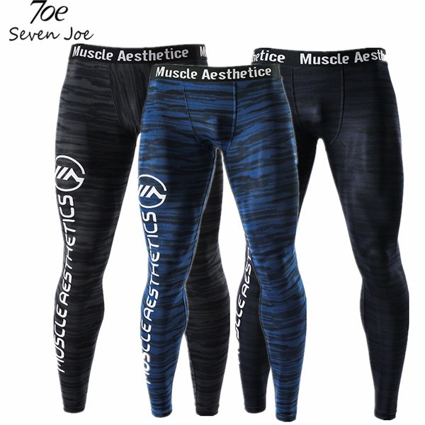 

seven joe new summer casual pants men brand compression tights skinny leggings men elastic gym fitness crossfit male trousers, Black