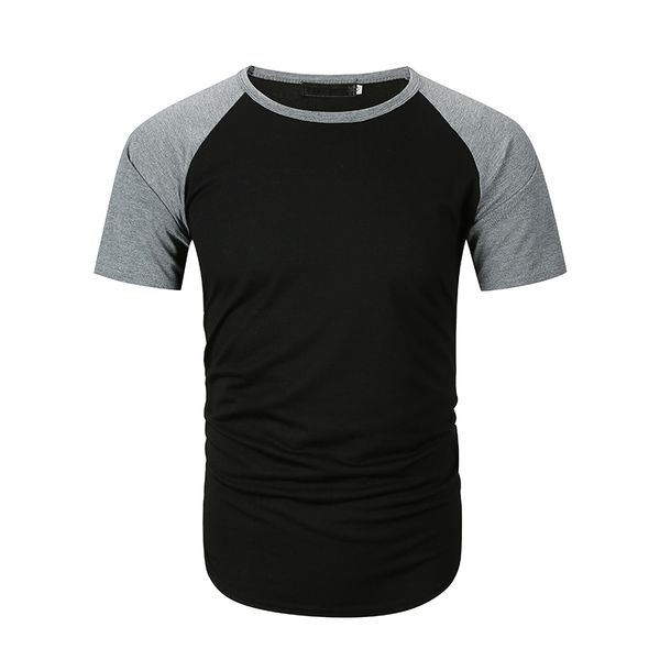 

2020 fashion men's casual and slim new matching color short sleeve t-shirt jacket, White;black