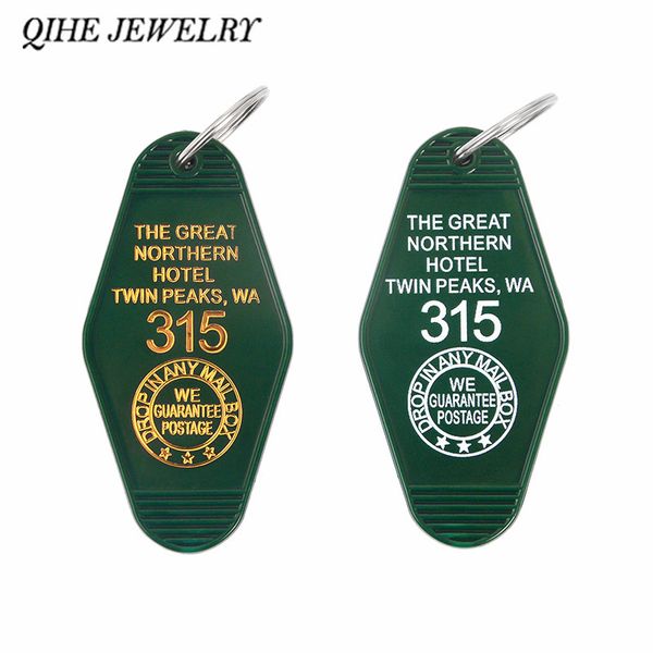 

qihe jewelry twin peaks keychain keytag key chain keyring the great northern l jewelry gifts for twin peaks fans, Silver