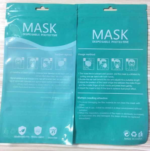 

in stock mask packing bags zipper opp bag retail packaging bags english translucent plastic ziplock bag for masks gga3448-8