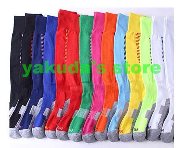 

many color children's non slip over knee football socks thickened towel bottom long tube sock comfortable wear resistant sports socks, Black