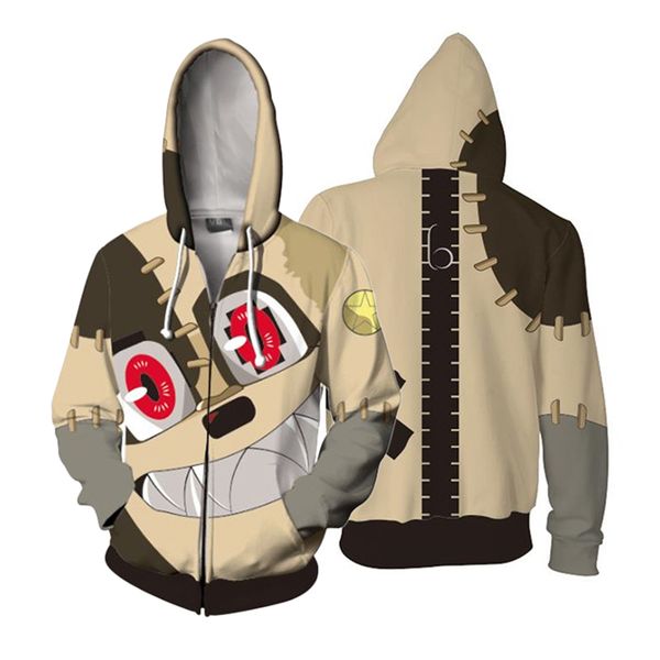 

2020 япония аним глейпнир косплей толстовка 3d printed zipper jacket толстовка мужской пуловер пальто s-5xl, Black
