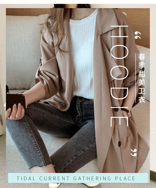 

ladies long sleeve duster jacket belted trench coat long top, Tan;black