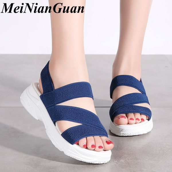 

big size sandals women casual summer sandals slip-on women's shoes couple platform shoes 2020 female flat beach slippers a1, Black
