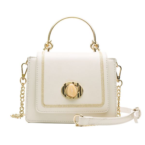 

2020 new women's shoulder bag fashion ladies messenger bag trend wild metal handle handbag small square chain women