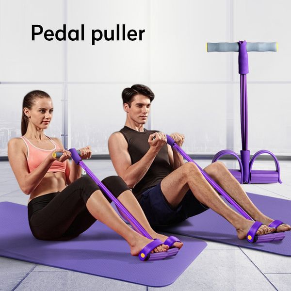 

indoor fitness resistance bands exercise equipment elastic sit up pull rope gym workout bands sport 4 tube pedal ankle puller