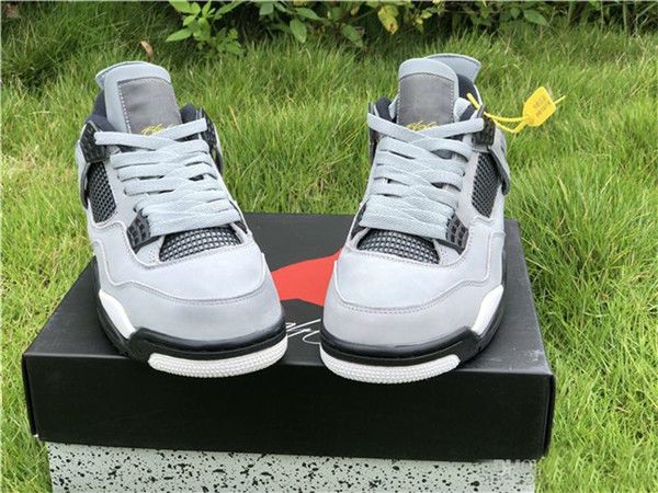

with box new 4 iv cool grey white low men basketball shoes trainers sports low sneakers outdoor