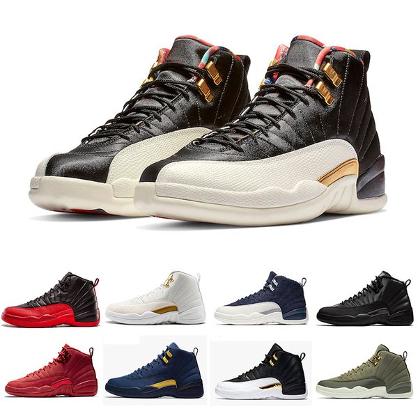 

with cny winterized 12 xii 12s mens basketball shoes gym red michigan dark grey wings international flight athletic sports sneakers