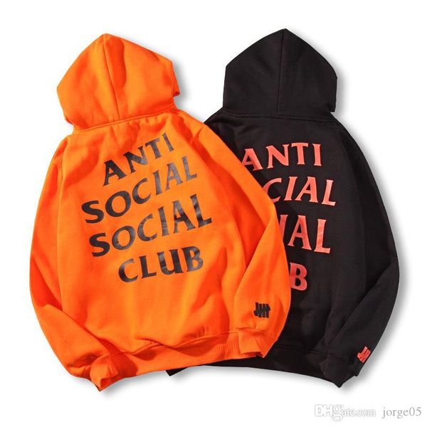 

уличная мода mens hoodies люксовый бренд пара толстовки черный оранжевый рыхлый письмо печать с длинным рукавом случайные свитеры, Black