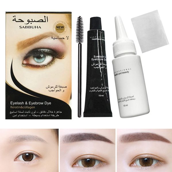 

eyelash eyebrow dye tint gel eye brow mascara cream brush kit waterproof sswell