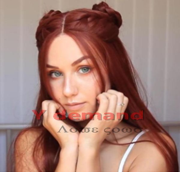 24 Scene Wig Wine Red Rainbow Emo Hair Long Straight Cosplay