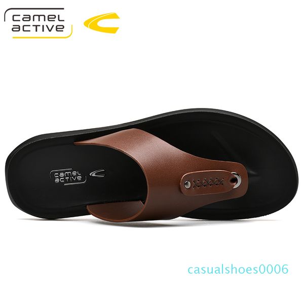 

camel active 2019 new summer men flip flops beach sandals non-slide male slippers zapatos hombre casual shoes c06, Black