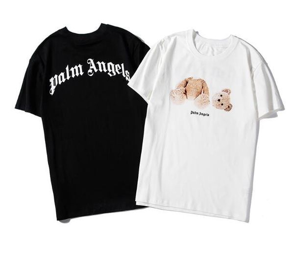 

19sspalm palm angel angels broken head bear short sleeve pa teddy bear, black, white, code s-xxl, White;black