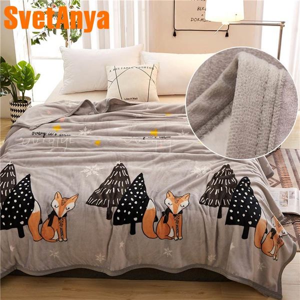 

svetanya cartoon print blanket warm sheet