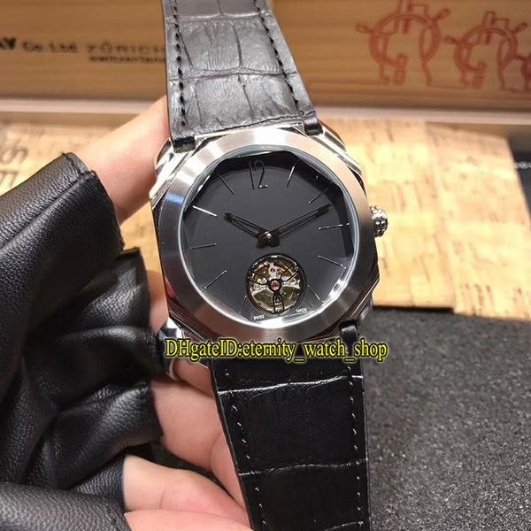 

высокая версия octo finissimo 102138 bgo40bpltbxt tourbillon черный циферблат miyota автоматические мужские часы серебристый корпус с кожаны, Slivery;brown