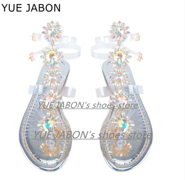

new silver diamond woman sandals women shoes rhinestones chains thong gladiator flat sandals crystal chaussure plus size 43, Black