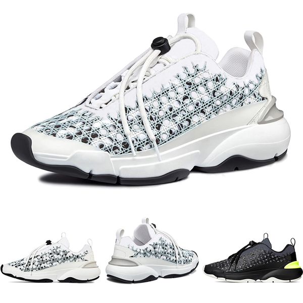 

Высокое качество B24 Мужская Косой Cannage Motif белые кроссовки кроссовки Женская мода кроссовки французского дизайнера Марка B22 B23 черные туфли