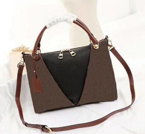 

genuine crossbody messenger tote v shape purse bags classic flowers letters bag leather clutch handbag shoulder shopping women crqqf, Red;black