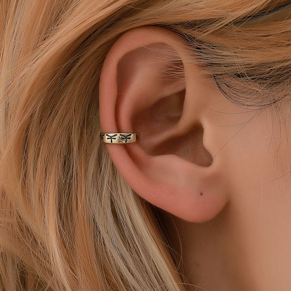 

new fashion earrings ethnic style simple ear clip on earrings creative retro ear bone clip for men and women, Silver