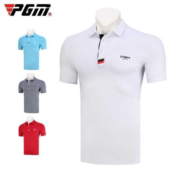

pgm men short sleeve golf t-shirt summer breathable muscle anti-sweat men's golf sportswear training t-shirts d0773, Black;blue