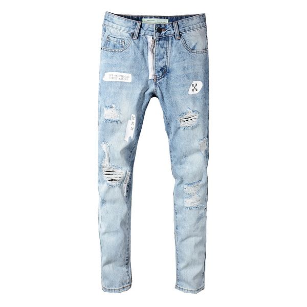 

2020 off jeans famous brand designer #136 luxury jeans men fashion street wear mens whitebiker jeans man hip hop pants 610-5222, Blue