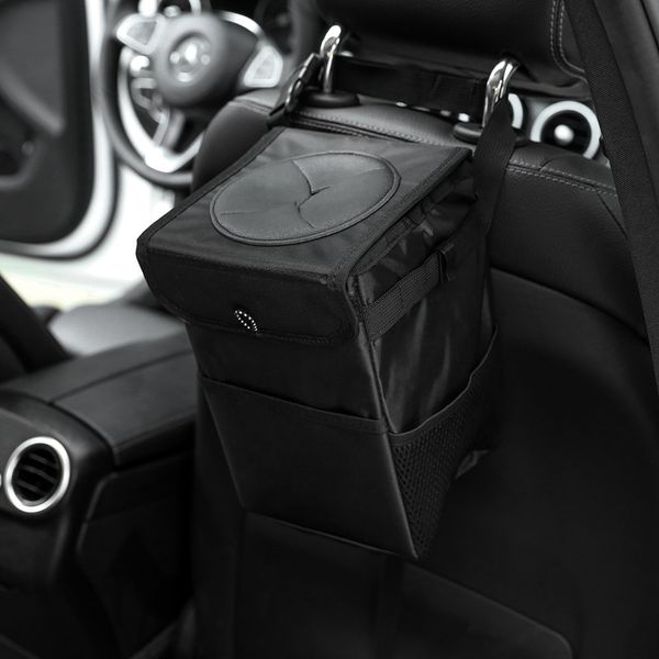 

car trash can with lid chair back folding water resistant automobile storage pouch v6