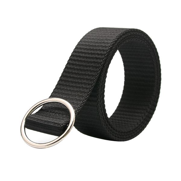 

new belt fashion nyon round ring buckle men belt solid color men and women cowboy pants, Black;brown