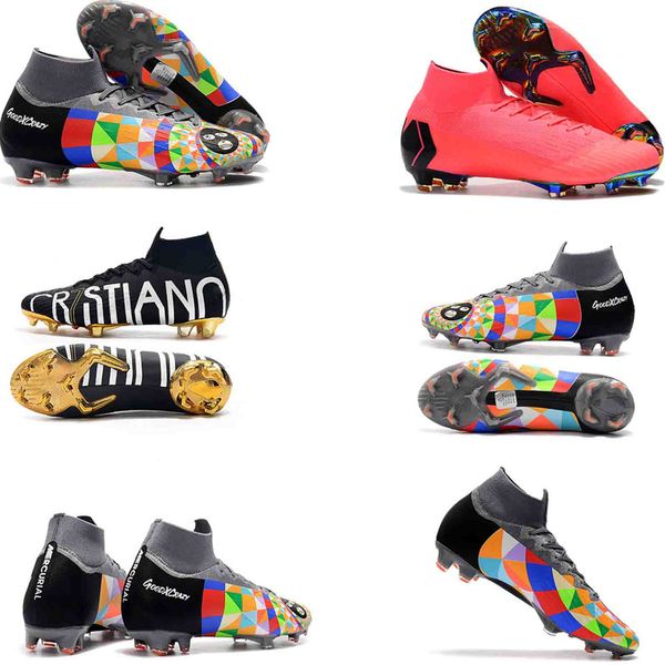 

mens alves cr7 football boots mercurial superfly kj vi 360 elite fg soccer shoes outdoor soccer cleats original