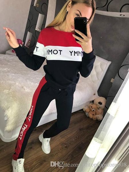 

2019 женская одежда спортивный костюм самосовершенствование досуг спорт два костюма черный, красный и белый три цвета бесплатно фрахт № 27s, White