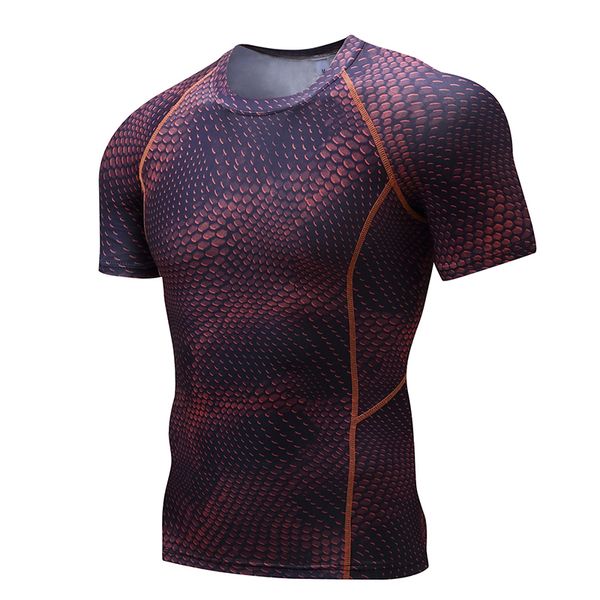 

yd new compression sport shirt men quick dry tight shirts gym training sportswear men's running t-shirts soccer jersey rashgard, Black;blue