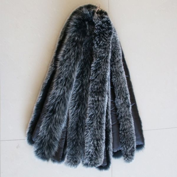 

real fur collar 100% natural fur woman man winter fashion warm 75cm lining length coat down jacker collar scarf