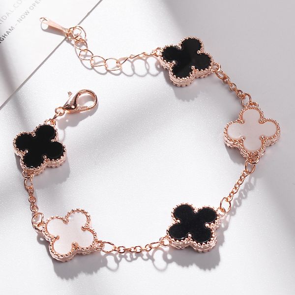 

18k gold inlaid au trian cry tal clover charm bracelet europe and the united tate women 039 fa hion luxury jewelry