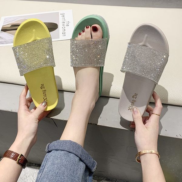 

med shoes woman 2020 slippers women summer slides platform pantofle flat new soft rubber fabric casual pu, Black