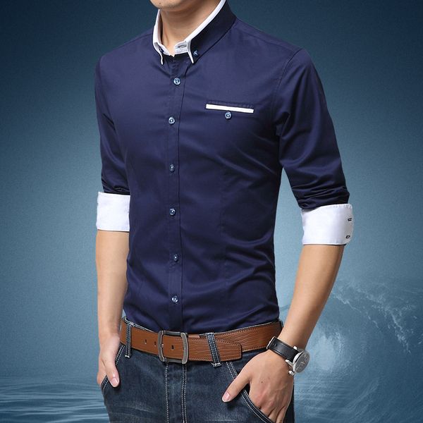 

arcsinx 5xl men shirt long sleeve slim fit solid color fashion shirts man plus size spring autumn fitness camisas masculina, White;black