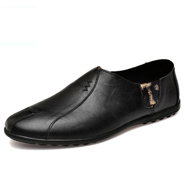 

new style fashion men's casual shoes luxury leather mens loafers flats breathable slip on black driving shoes
