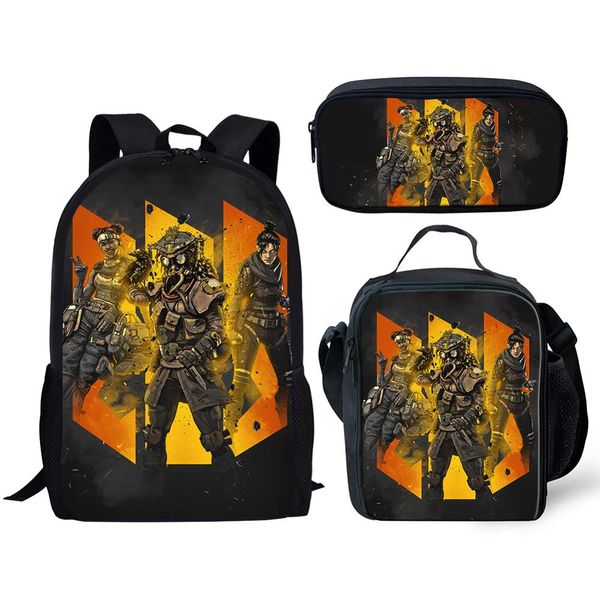 

apex legends backpack set/3pcs for teenager boys girls children school bag gibraltar bloodhound hero backpack kids book bag gift