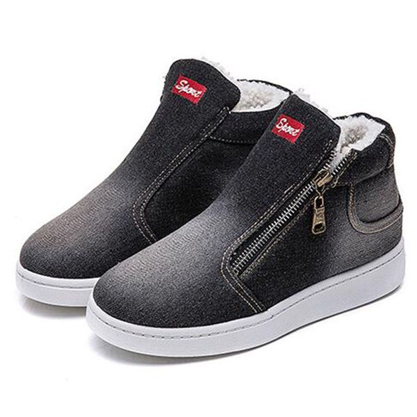 

theagrant warm winter women sneakers platform loafers fleeces wedges woman 2019 fashion casual shoes big size 44 wsn2005 mx200425, Black