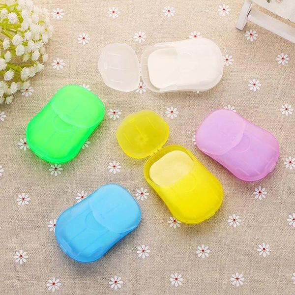 

20pcs/box paper travel portable hand wash soap flower fragrant soap convenient washing hand bath soap outdoor camping tools