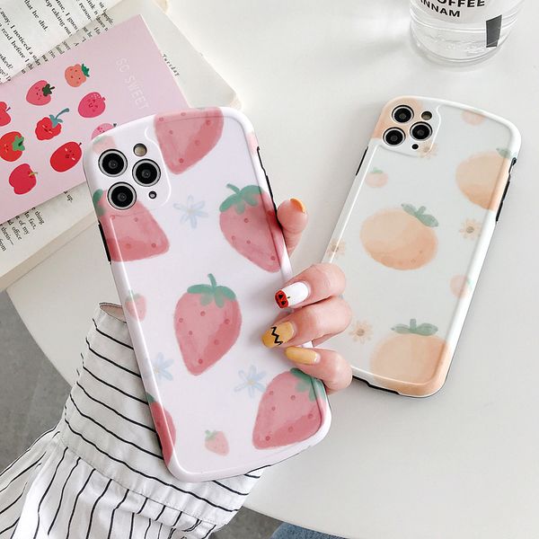 

pink peach orange strawberry summer fruit lovely full cover mobile phone case cover for iphone 11 pro max 6 6s 7 8 plus x xr xs max