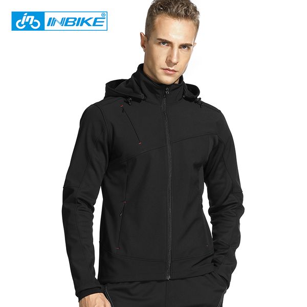 

inbike men's cycling jacket winter windproof thermal warm fleece mtb bike clothing sportswear outdoor sport coat bicycle clothes, Black;white
