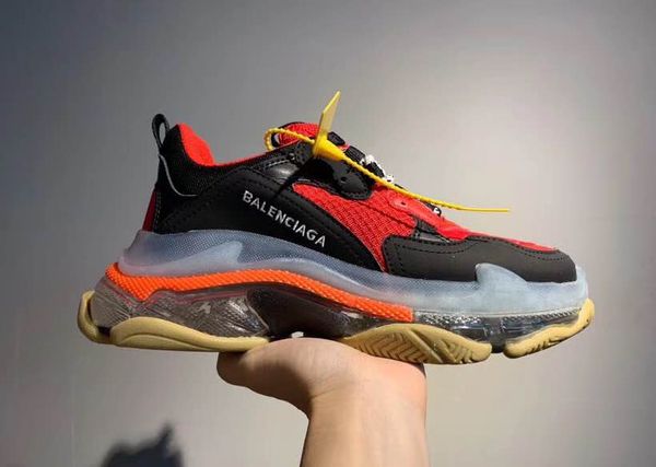 

sneakers air air-cushioned casual shoes men women split triple s 3.0 white red multi luxury paris old dad shoes b2